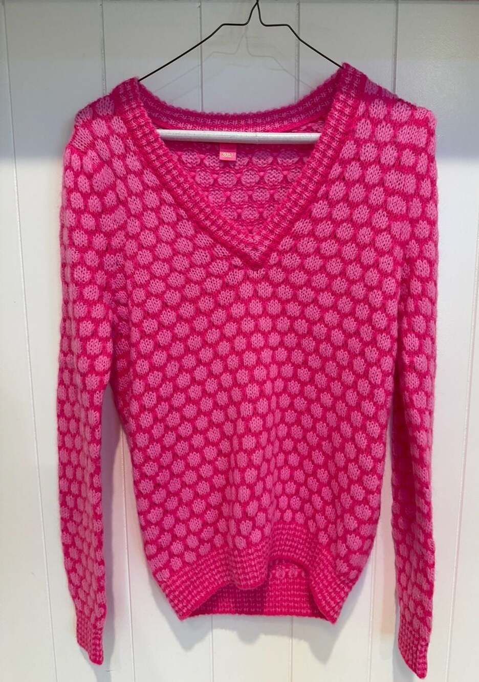 Lilly Pulitzer Pink V-Neck Polka Dot Knit Sweater